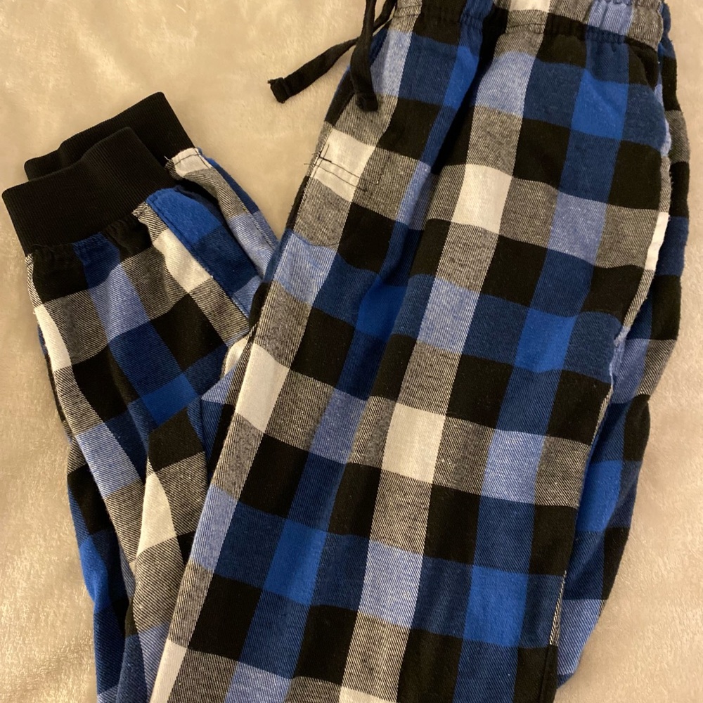 Bluenotes Blue, Black & Gray Plaid Lounge Pants